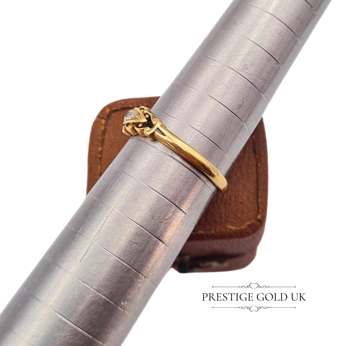 Exquisite Georgian-inspired gold ring with old-cut diamonds, perfect for collectors or special occasions.
