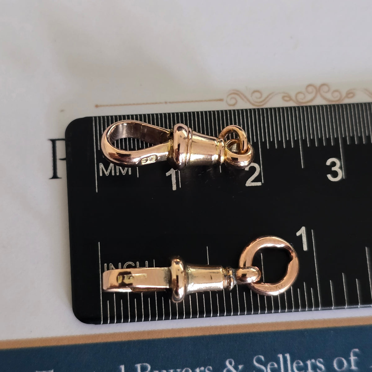 RESERVED Pair of 9ct gold antique dog clips
