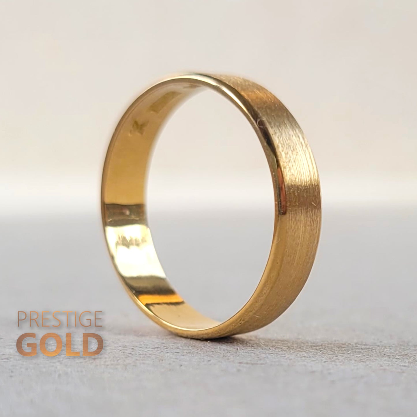 22ct Brushed Gold Wedding Ring - Size UK L 1/2, US 6 1/2, Euro 52