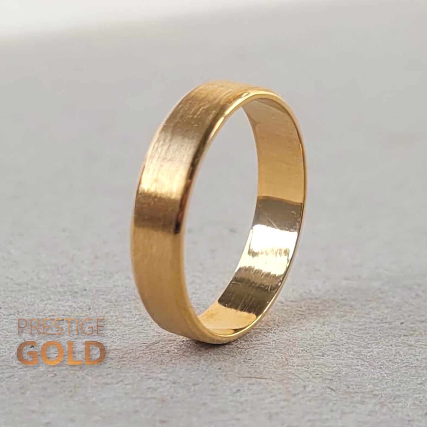 22ct Brushed Gold Wedding Ring - Size UK L 1/2, US 6 1/2, Euro 52