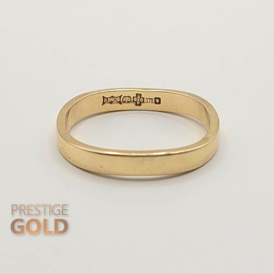 9ct Gold Curved Ring - Size N 1/2