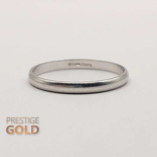 9ct White Gold Wedding Ring - Size UK O, US 7 1/4, Euro 55