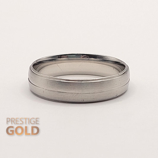 Platinum Brushed Finish Wedding Ring - Size UK Q 1/2, US 8 1/4, Euro 57.5