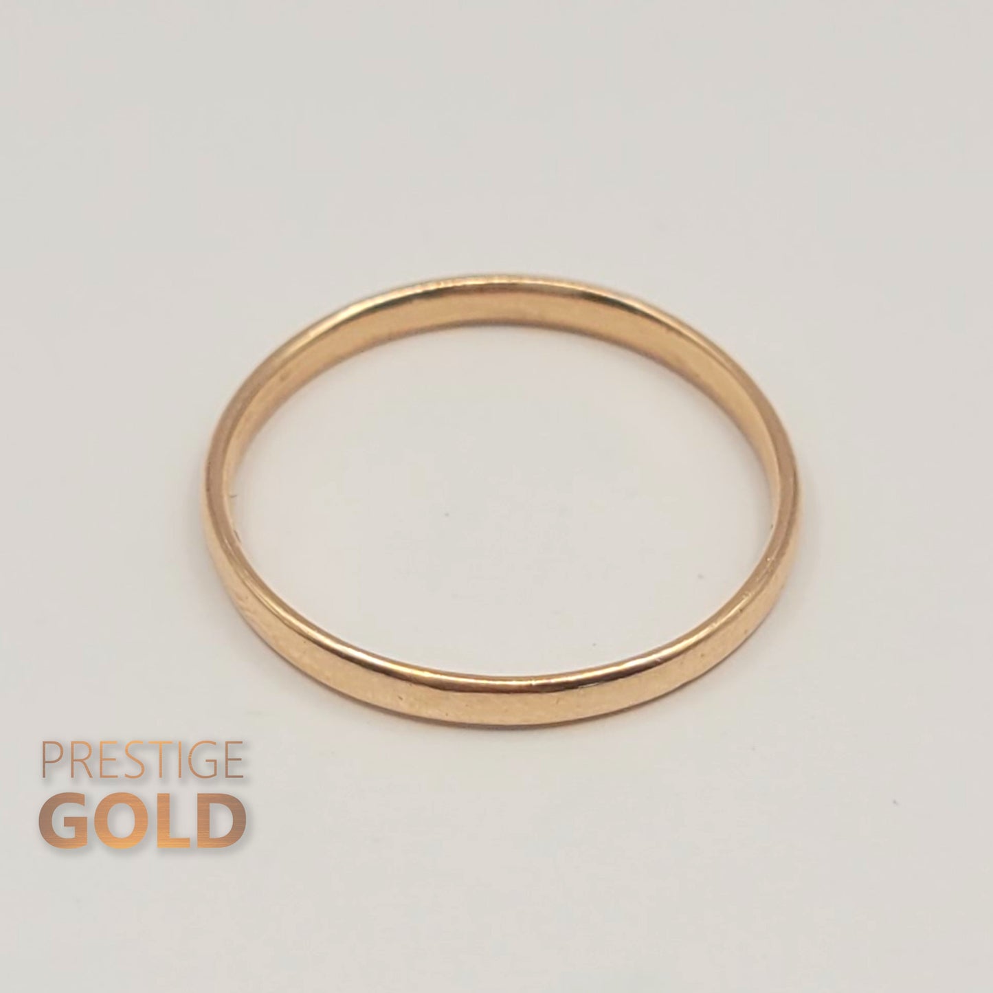 1930s 9ct Rose Gold Wedding Ring - 2 mm Wide - Size UK Q, US 8 1/4, Euro 58