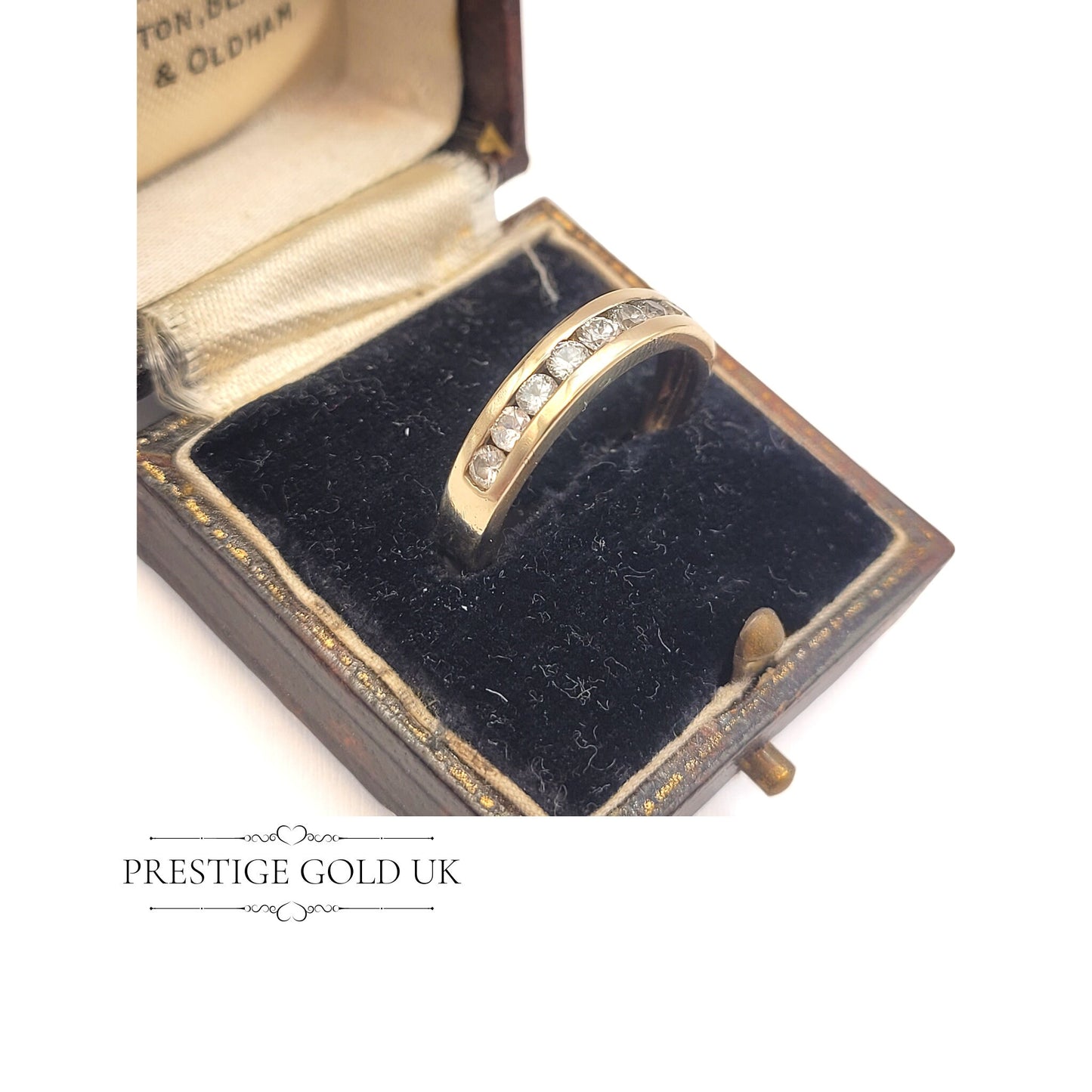 1970s 9ct Gold & Cubic Zirconia Eternity Ring - Size UK P 1/2, US 7 3/4, Euro 57