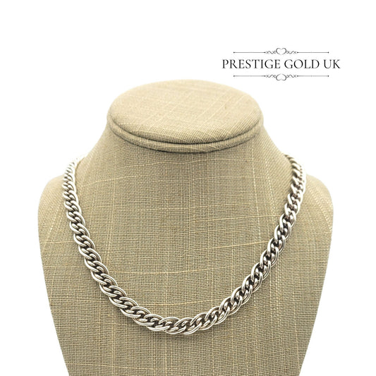 Vintage 925 Sterling Silver Fancy Link Necklace - 18"/46cm