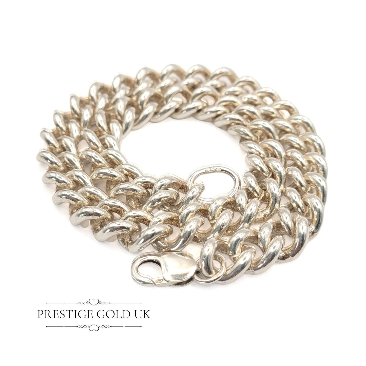 Heavy Short Curb Chain Necklace 925 Sterling Silver - 16 1/2”, 42cm