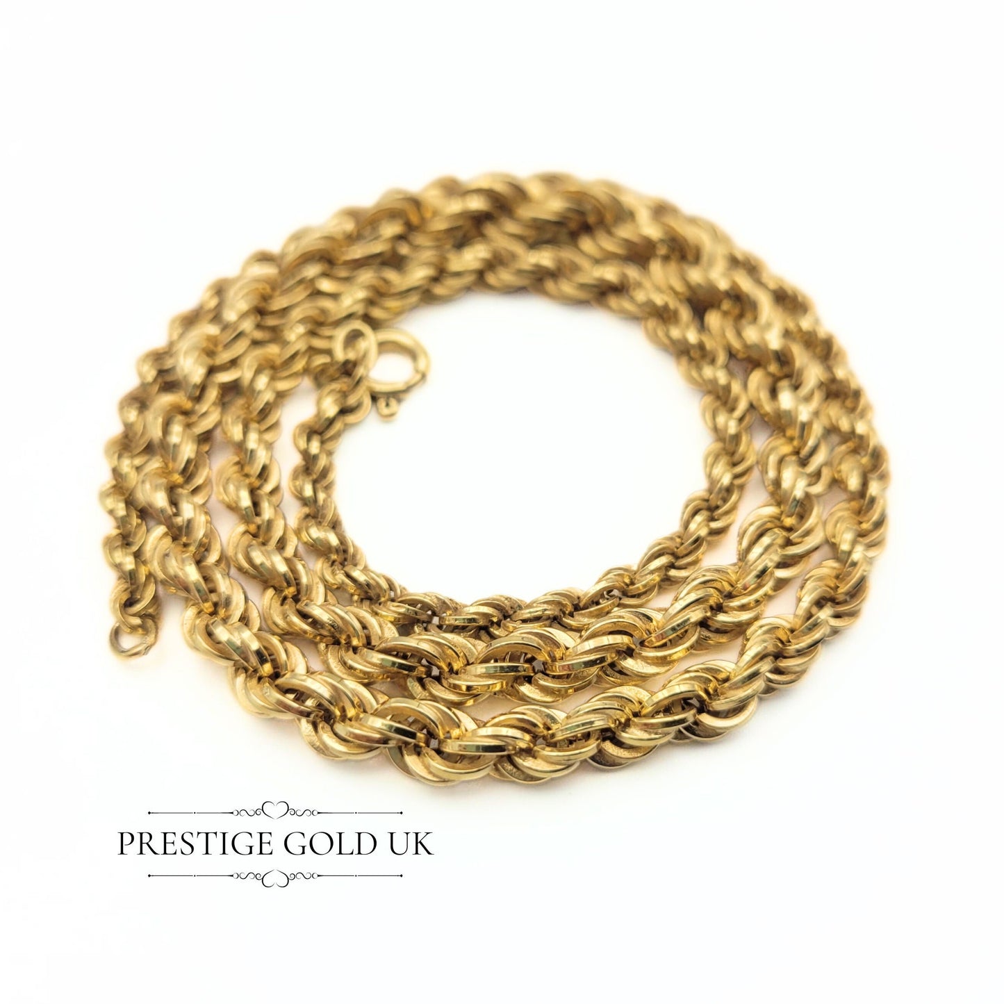 Vintage 9ct Gold Twist Rope Chain - 45cm/17 3/4"