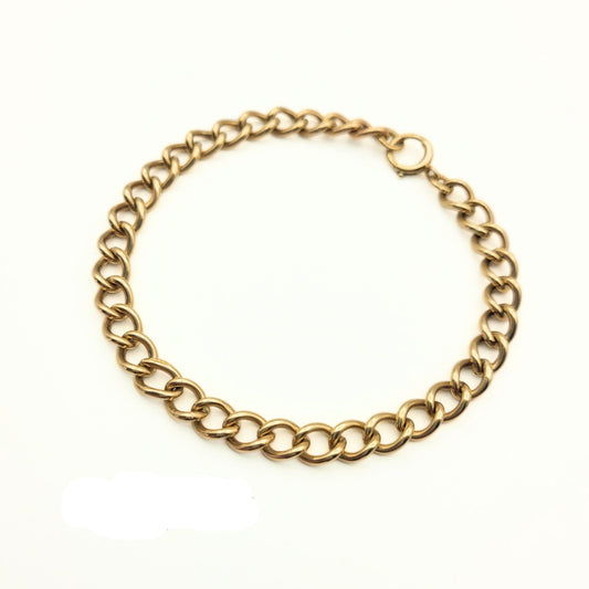 9ct Gold Vintage Charm Bracelet - 1960's, 8" Chain