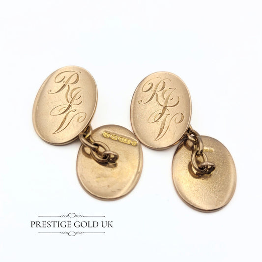 1930's 9ct Solid Rose Gold Cufflinks