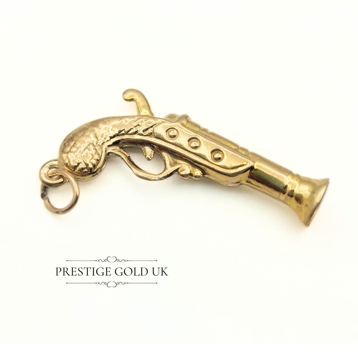 Vintage 9ct Gold Gold Blunderbuss Pistol Charm