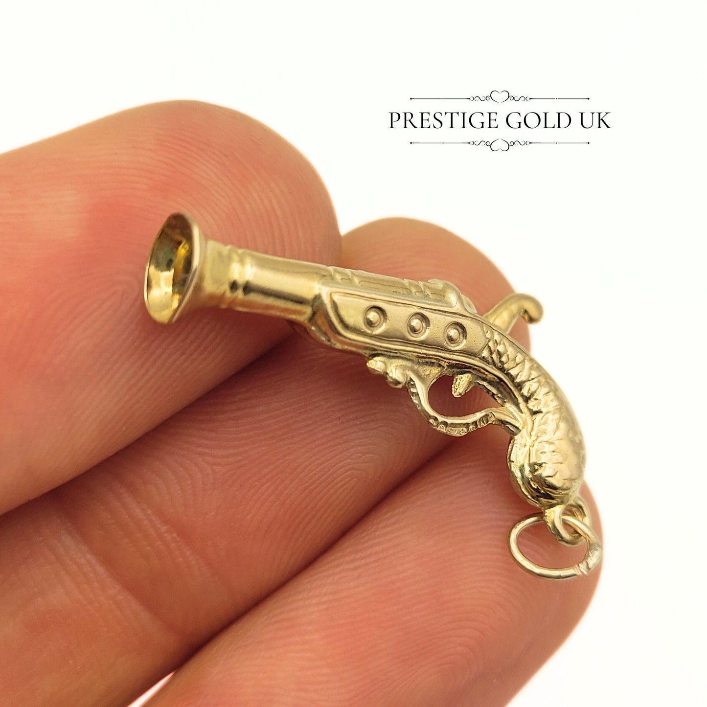 Vintage 9ct Gold Gold Blunderbuss Pistol Charm