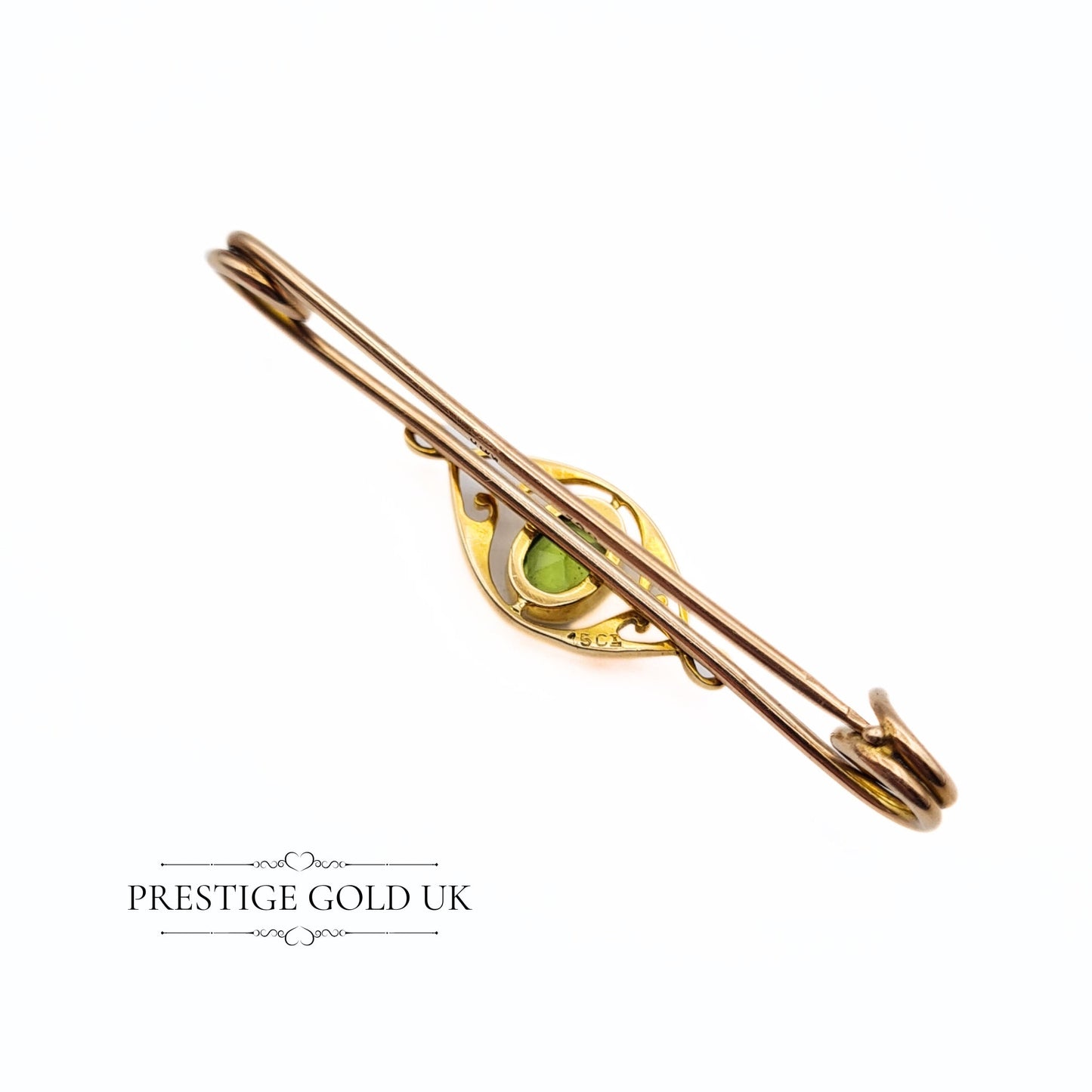 Edwardian 15ct & 9ct Gold Peridot Brooch