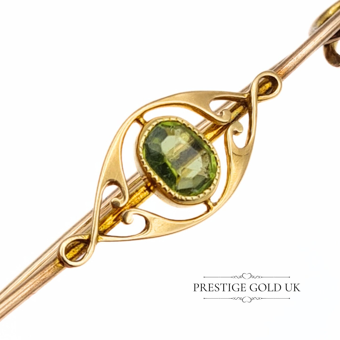 Edwardian 15ct & 9ct Gold Peridot Brooch