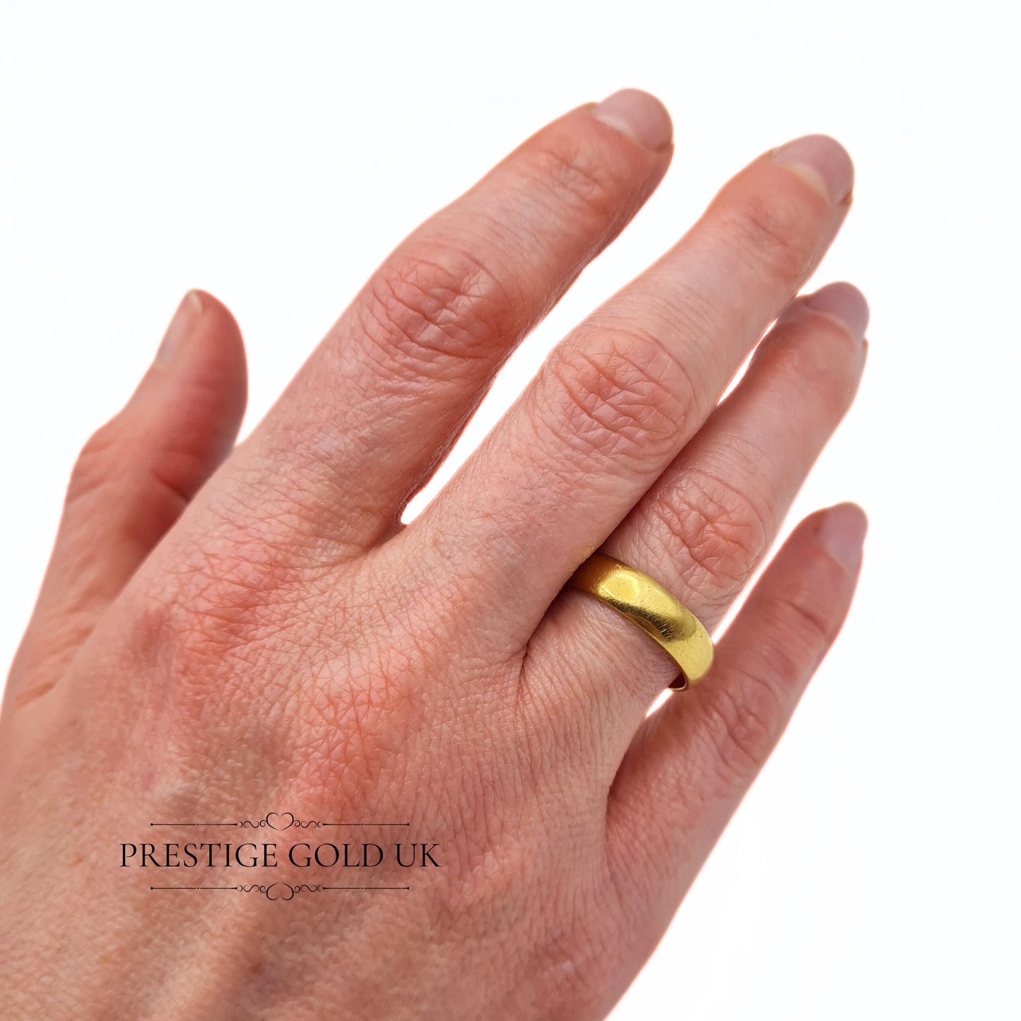 Vintage 22ct Heavy Gold Wedding Ring - Size UK M, US 6, Euro 52 1/2