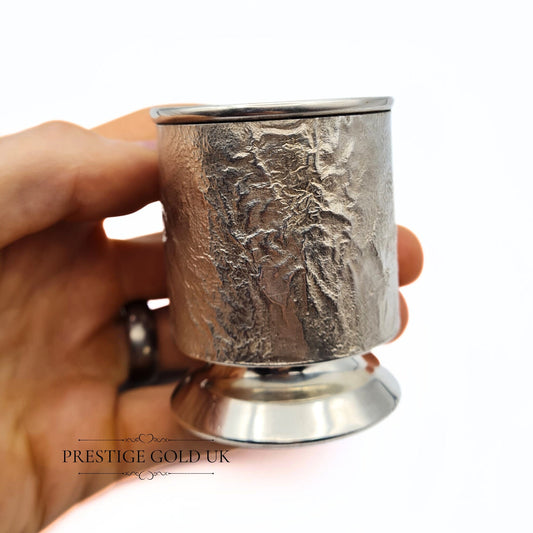 Vintage British Silver Textured Goblet