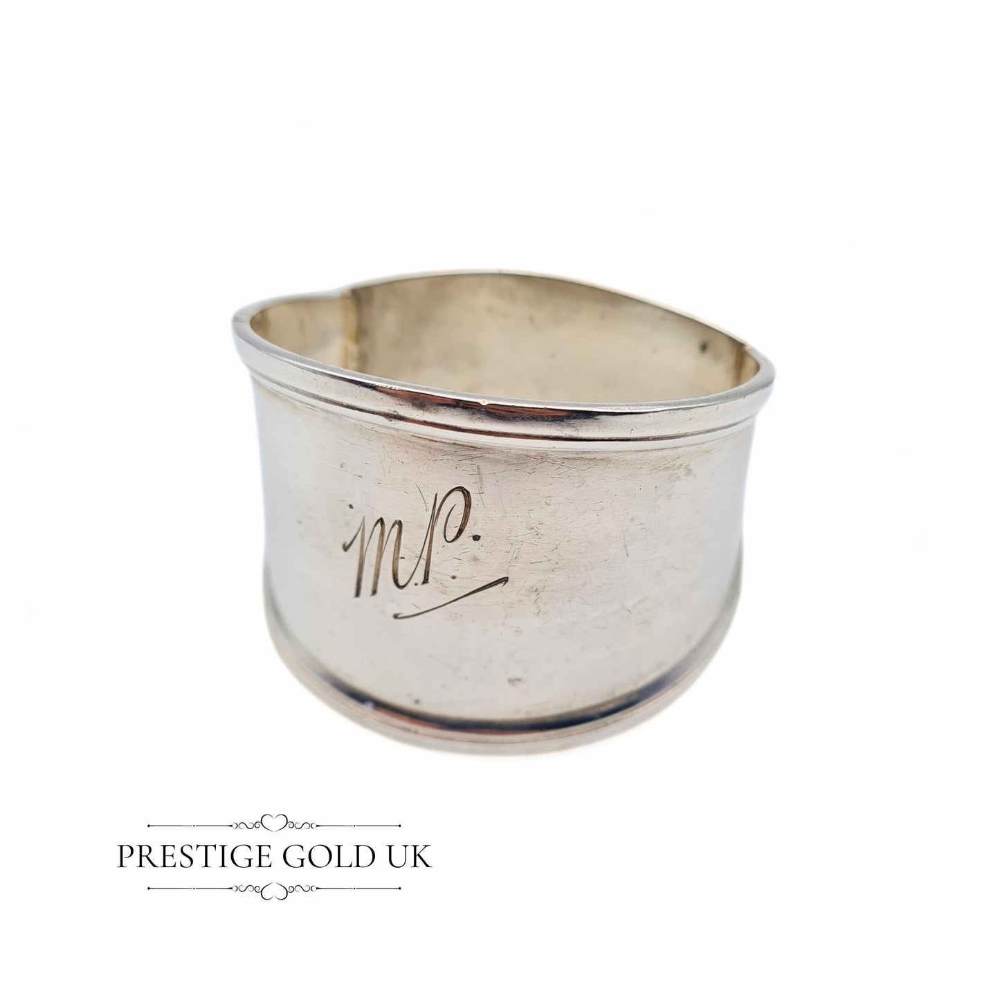 Vintage 1930s Monogrammed Solid Silver Napkin Ring