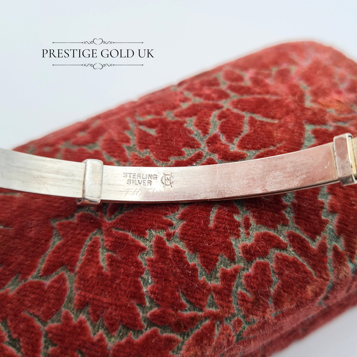 Vintage Narrow Sterling Silver Christening Bangle